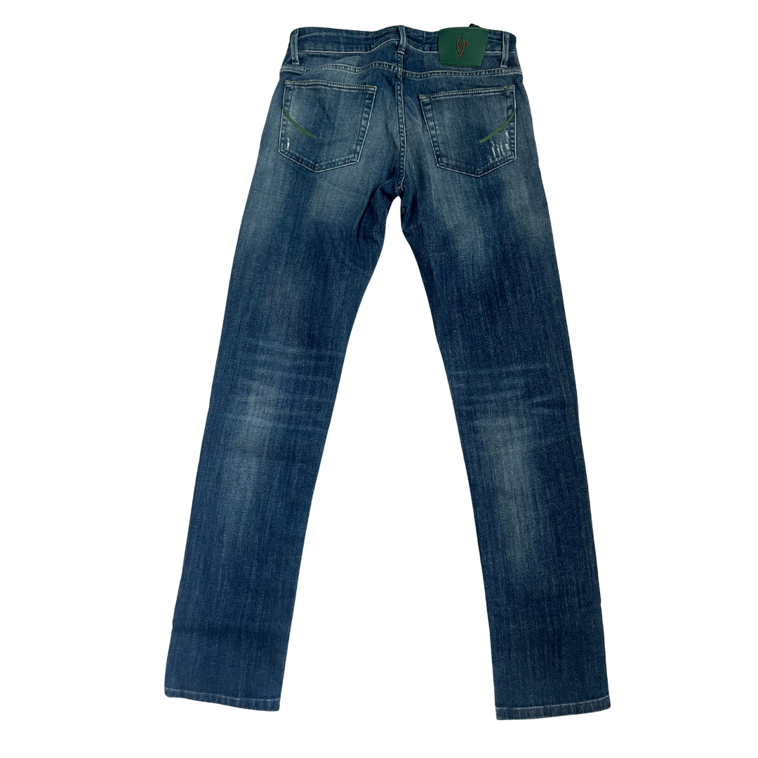 Handpicked Orvieto Distressed Slim Fit Jeans (Navy) (New)