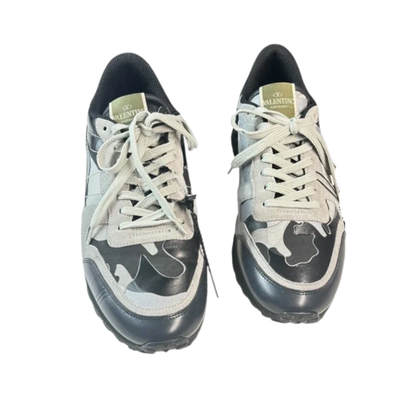 Valentino Garavani Rockrunner Camoflage Sneakers (Gray Black)