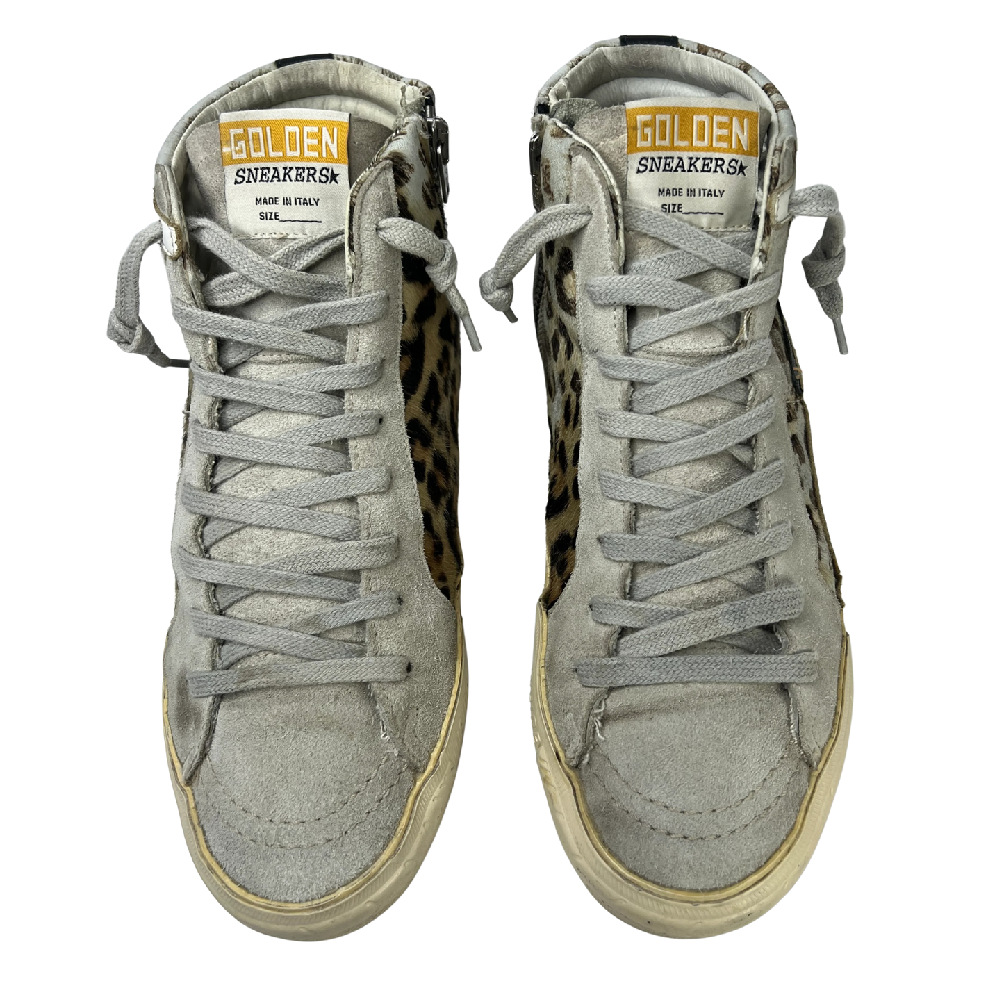 Golden Goose Slide High Top Leopard Sneakers (LADIES)