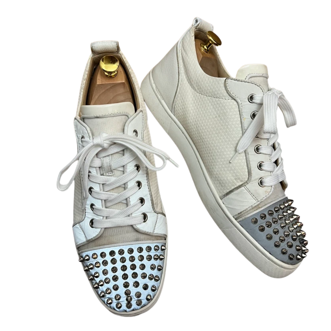 Christian Louboutin Louis Junior Spike Sneakers (White)