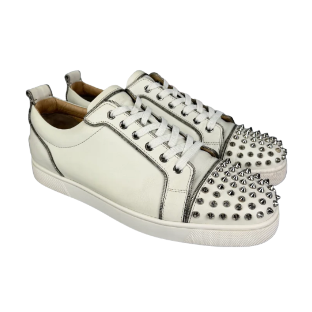 Christian Louboutin Louis Junior Spike Sneakers (White)