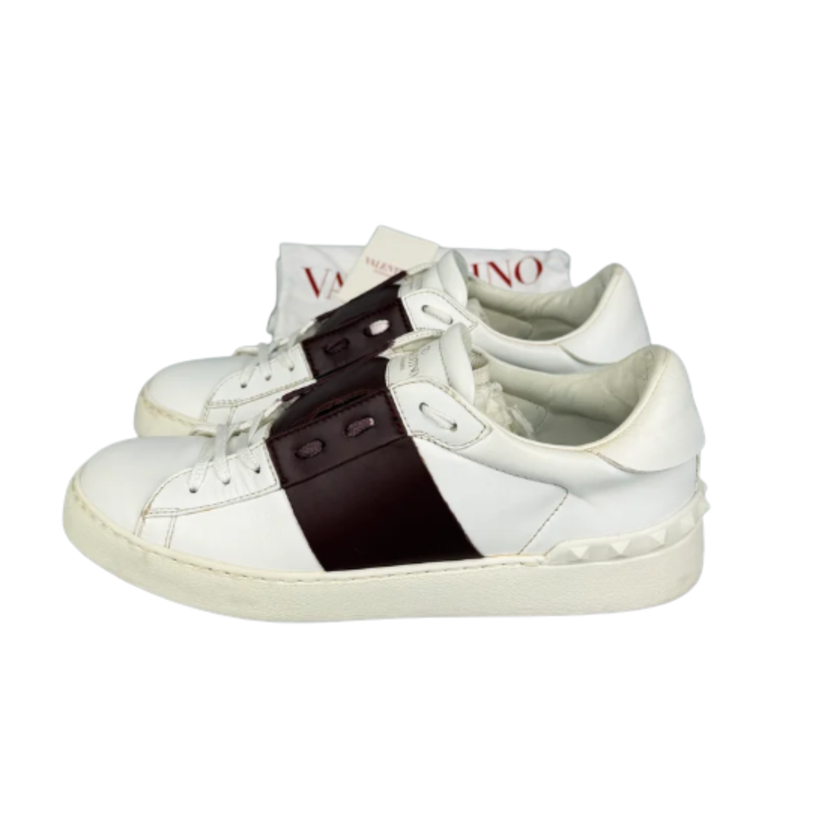 Valentino Garavani Open Sneakers (White Burgundy)