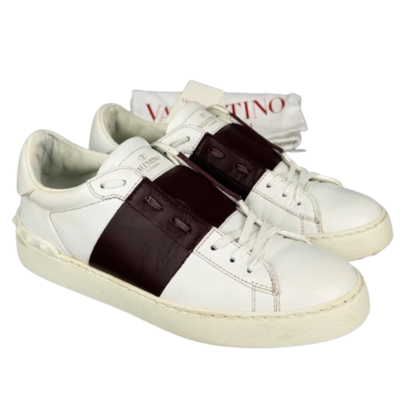 Valentino Garavani Open Sneakers (White Burgundy)