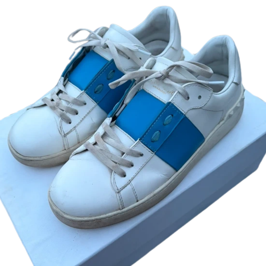 Valentino Garavani Open Sneakers (White blue)