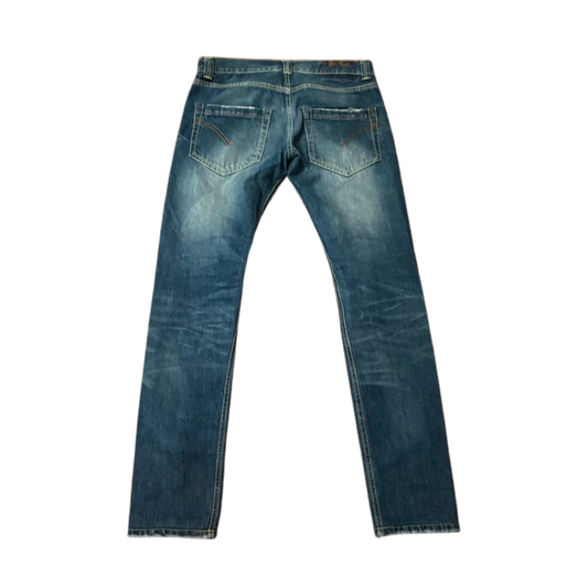 Dondup Lucky Distressed Slim Fit Jeans (Navy)