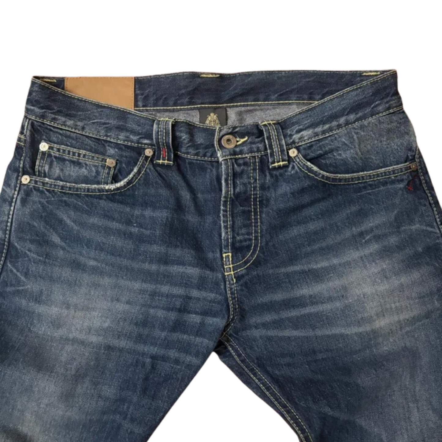 Dondup Lucky Distressed Slim Fit Jeans (Navy)