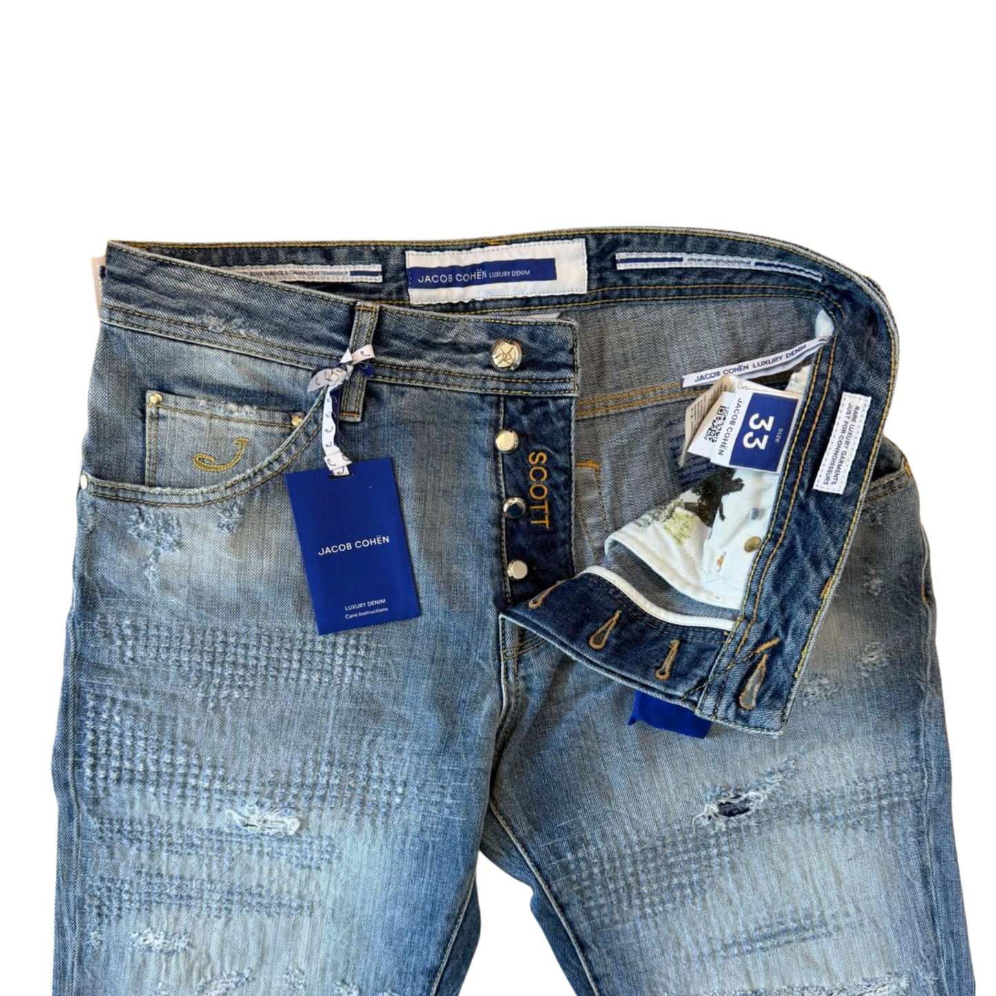 Jacob Cohën Scott Slim Fit Jeans (Blue) (New)