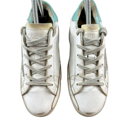 Golden Goose Superstar Sneakers (Mint Heel) (Women's)