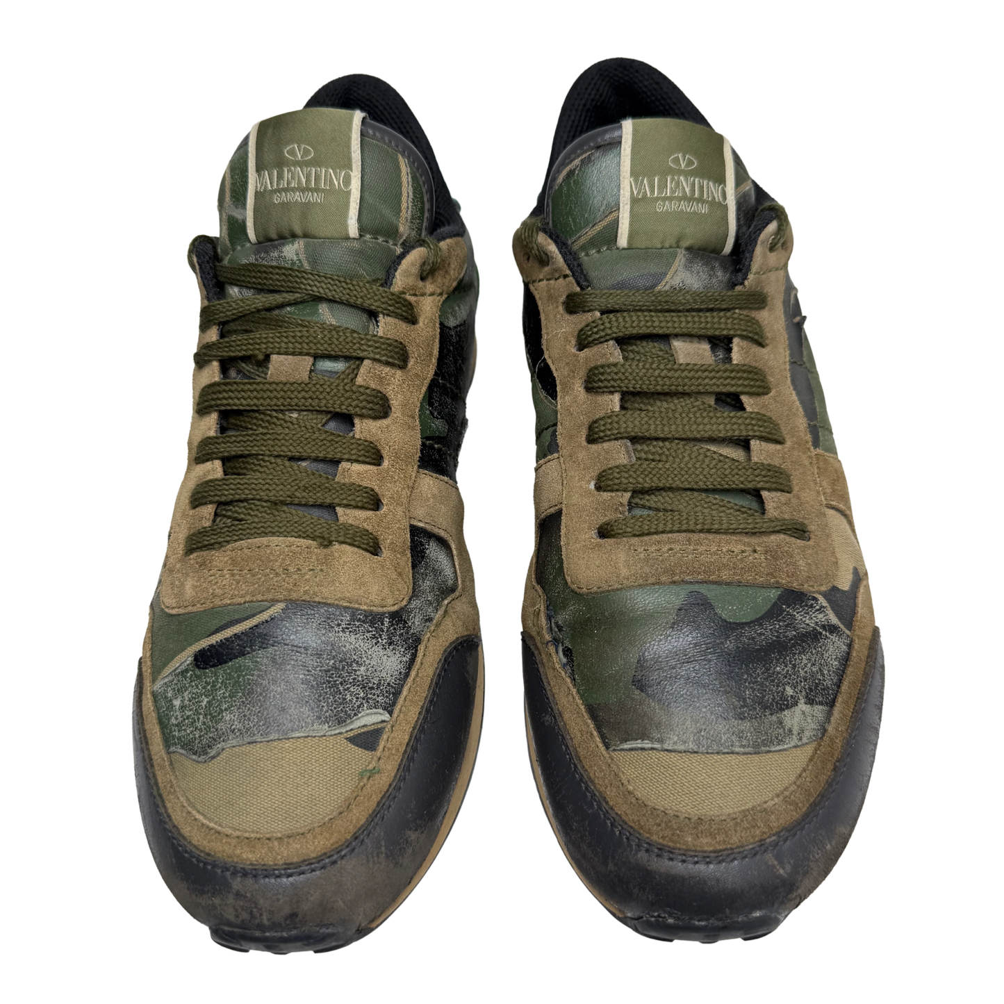 Valentino Camouflage Rockrunner Sneaker (Green & Black)