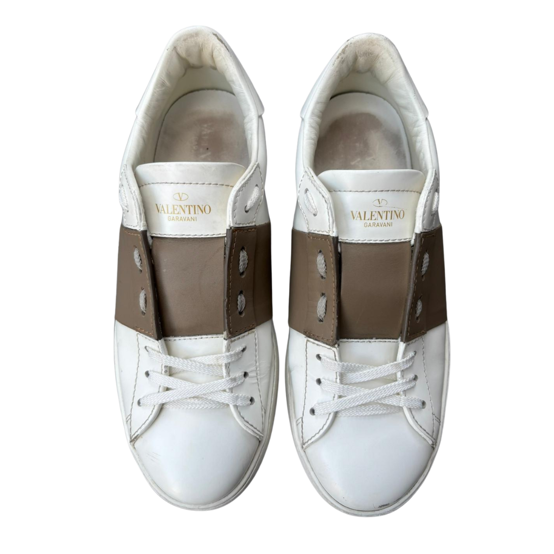 Valentino Garavani Open Sneakers (White Brown)