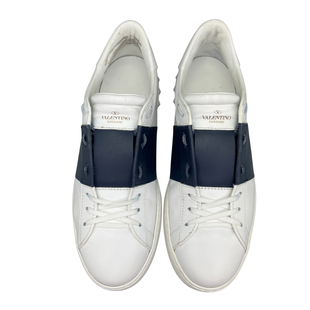 Valentino Garavani Open Sneakers (White Navy)