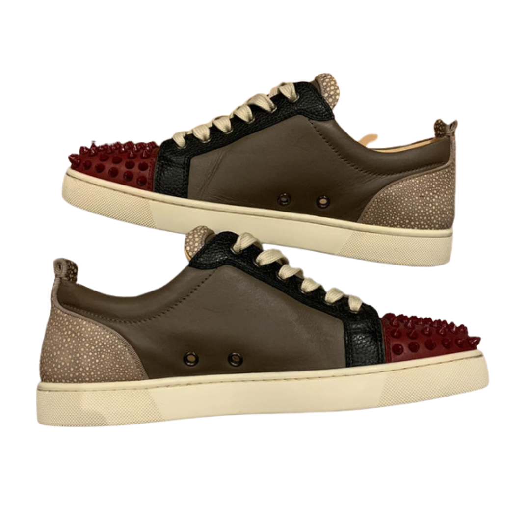 Christian Louboutin Louis Junior Spike Sneakers (Khaki)