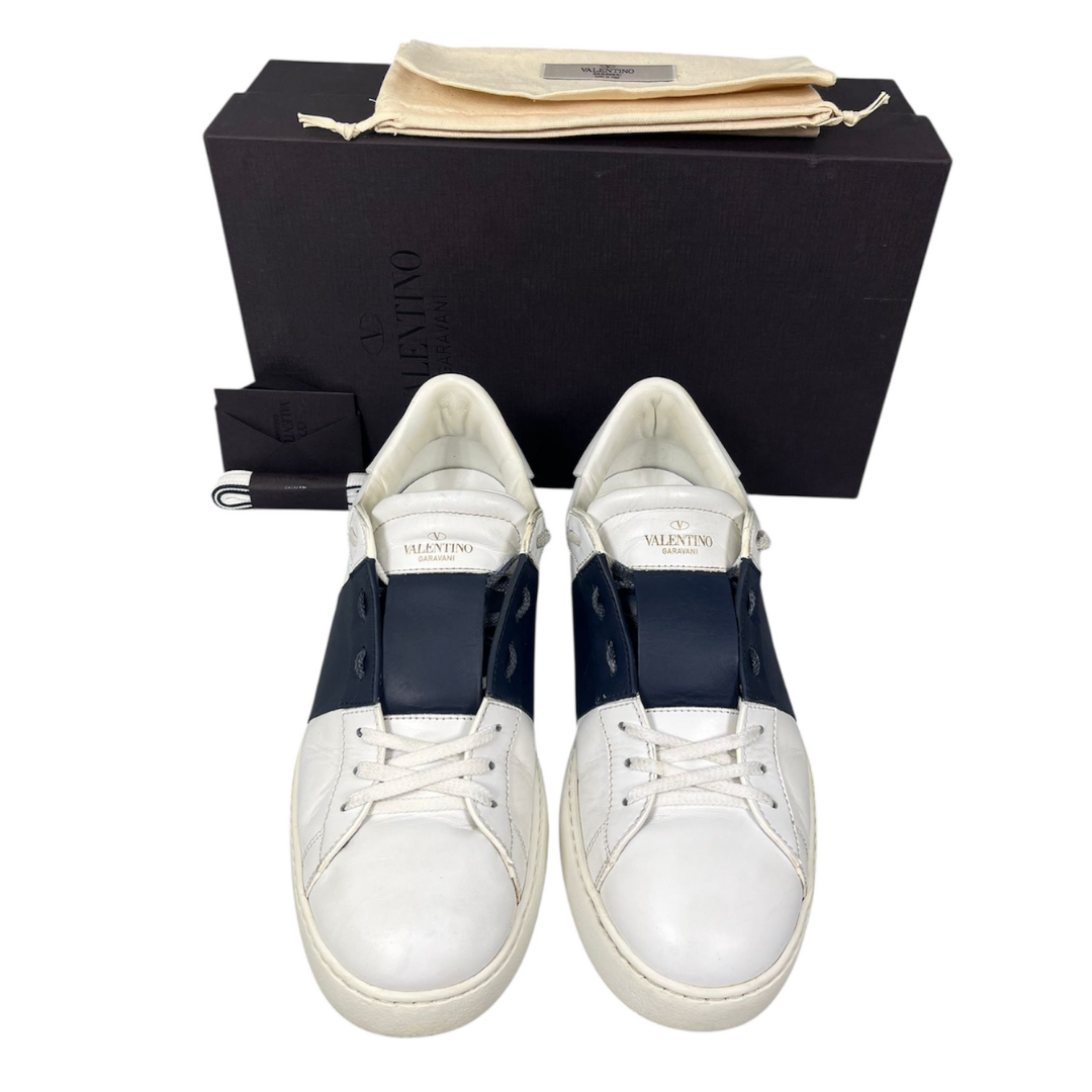 Valentino Garavani Open Sneakers (White Navy)