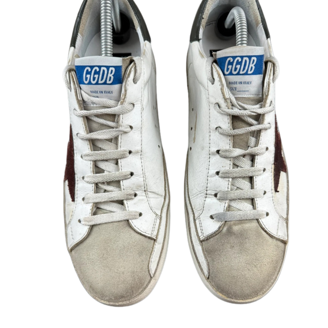 Golden Goose Superstar Sneakers (White &amp; Orange) (New)