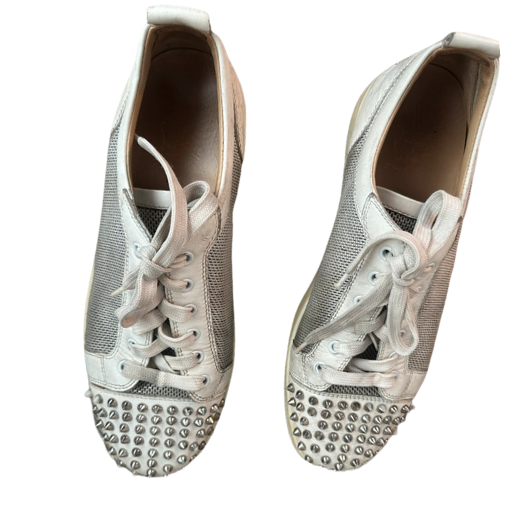 Christian Louboutin Louis Junior Spike Sneakers (White)