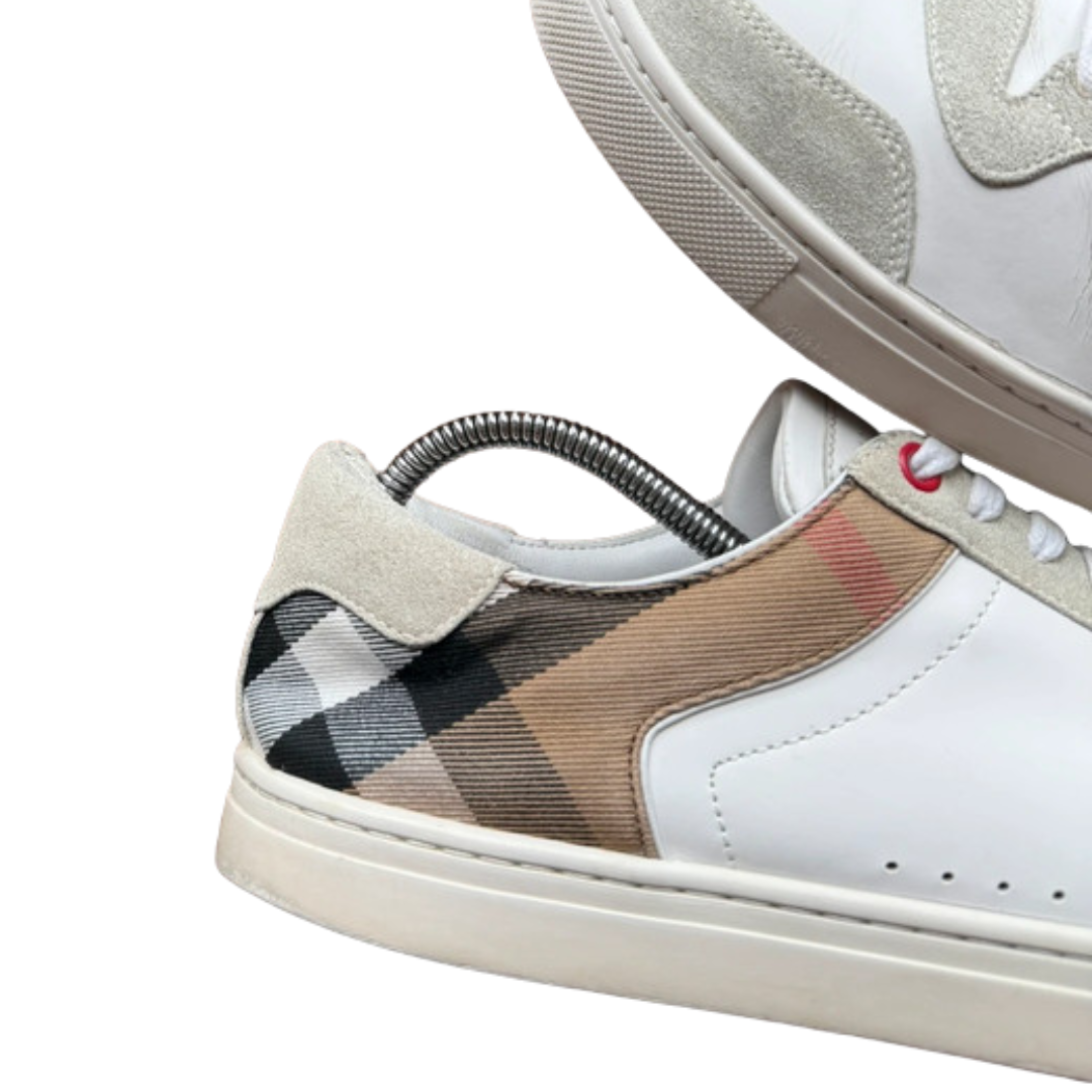 Burberry Checkered Low Sneakers (White)