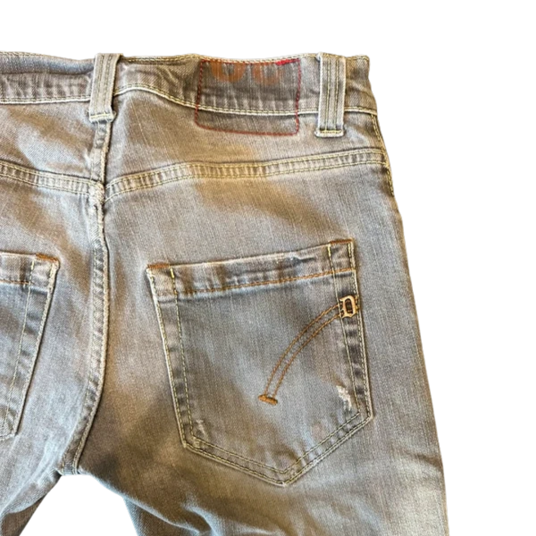 Dondup Lucky Distressed Slim Fit Jeans (Grey)