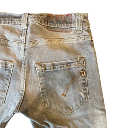 Dondup Lucky Distressed Slim Fit Jeans (Grey)
