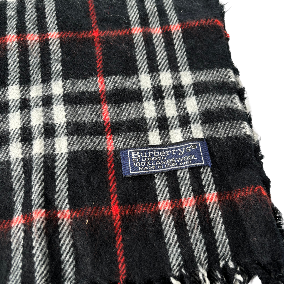 Burberry Scarf (Black) (Vintage)