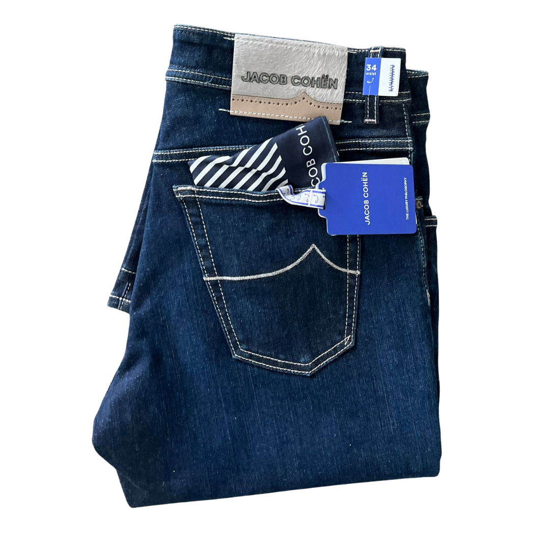 Jacob Cohën Scott Slim Fit Jeans (Navy) (New)