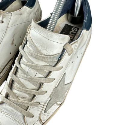 Golden Goose Superstar Sneakers (Navy Heel) (Womens)