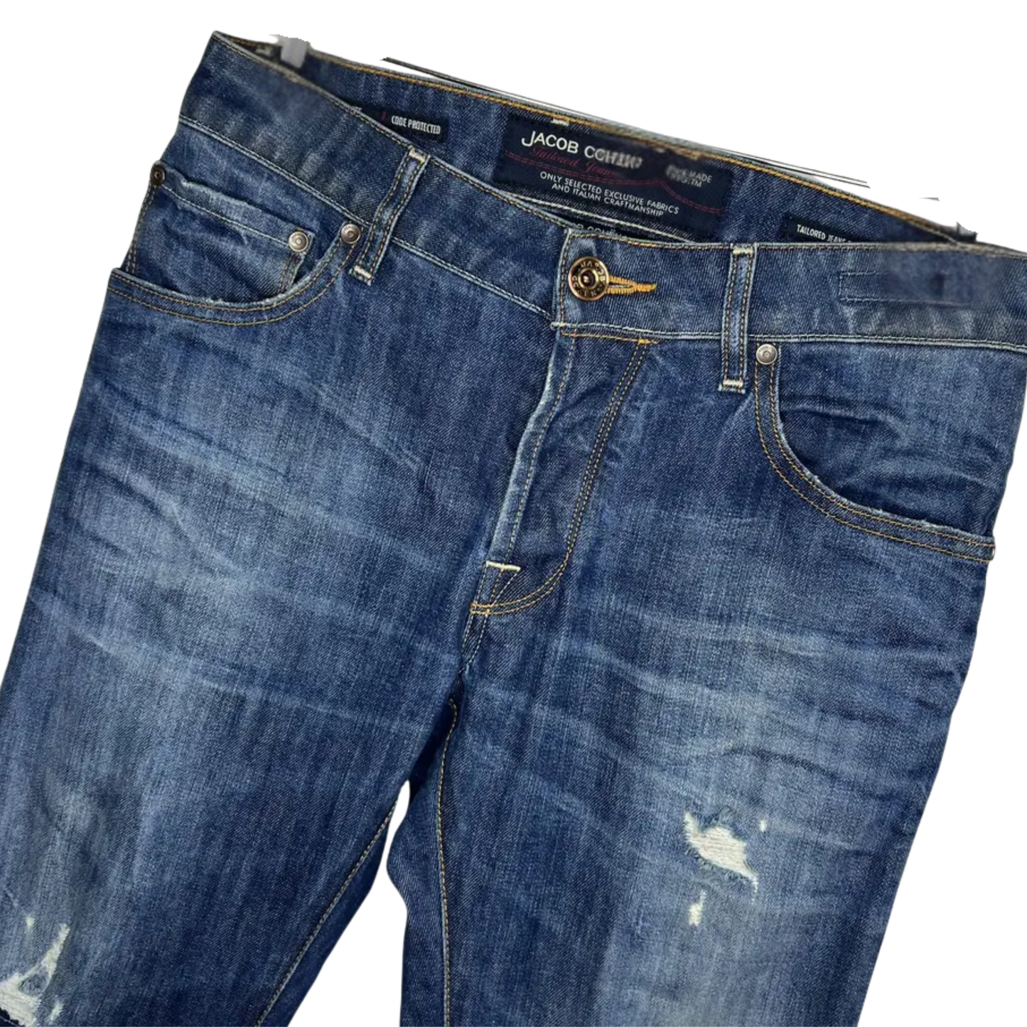 Jacob Cohën DIstressed Slim Fit Jeans (Navy)