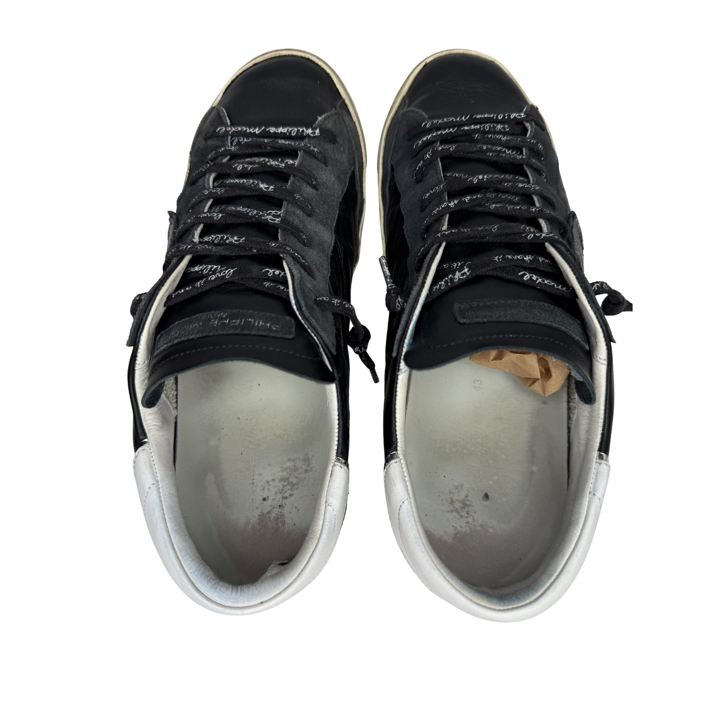 Philippe Model Prsx Low Suede Sneakers (Black Silver)