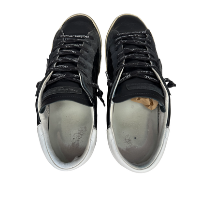 Philippe Model Prsx Low Suede Sneakers (Black Silver)