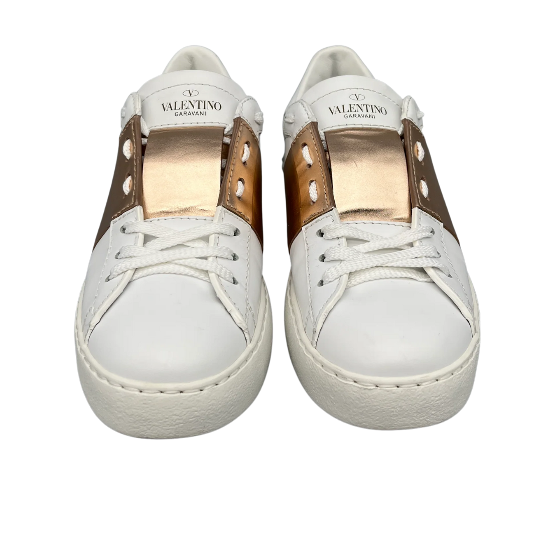 Valentino Garavani Flycrew Sneakers (White Gold) (Womens)