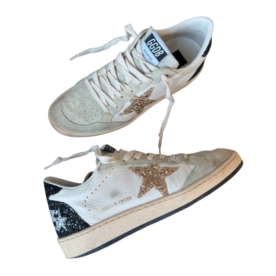 Golden Goose Ballstar Sneakers (White Black) (Womens)