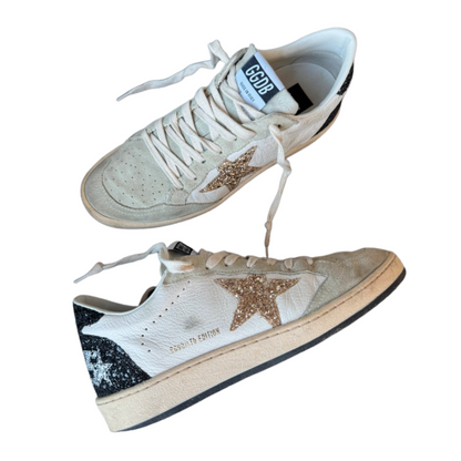 Golden Goose Ballstar Sneakers (White Black) (Womens)