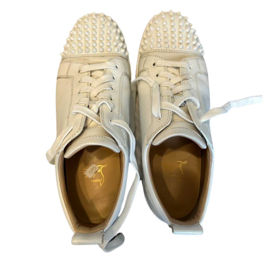 Christian Louboutin Louis Junior Spike Sneakers (White)