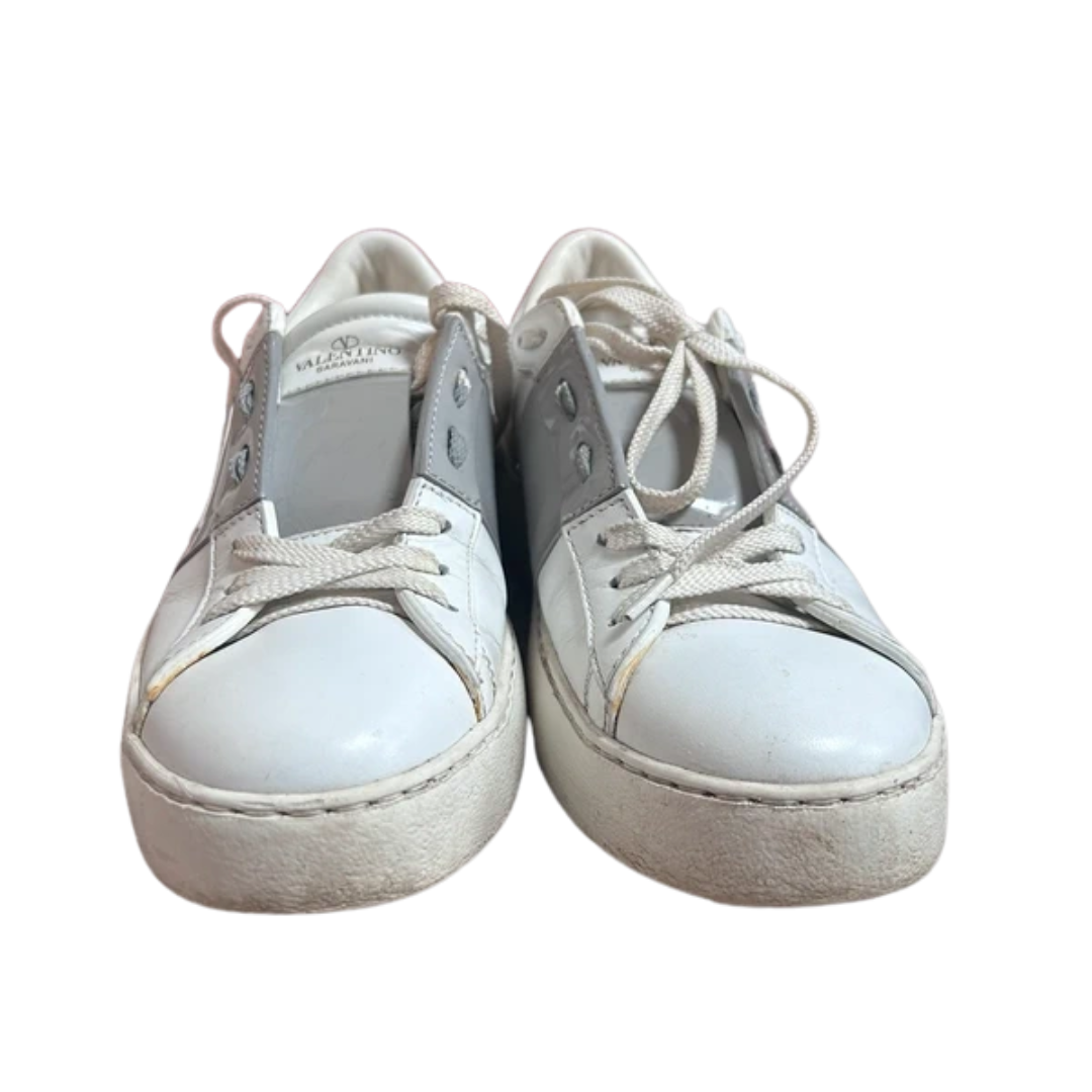 Valentino Garavani Open Sneakers (Patent Grey) (Womens)