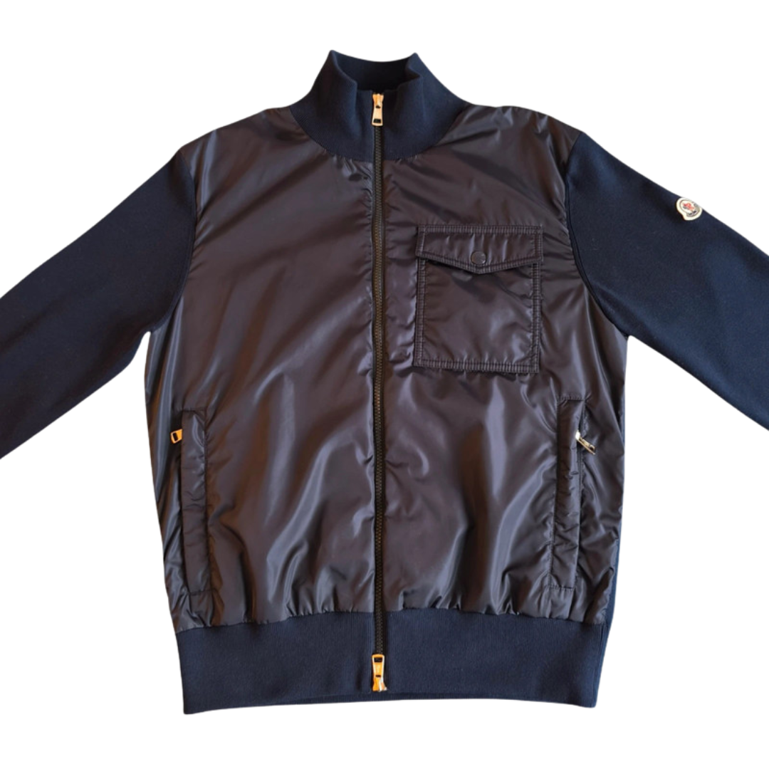 Moncler Maglia Tricot Cardigan Jacket (Navy)