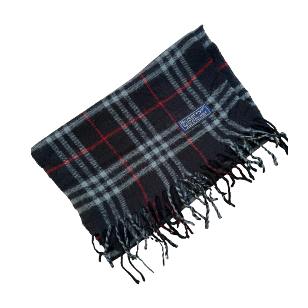 Burberry Scarf (Navy) (Vintage)
