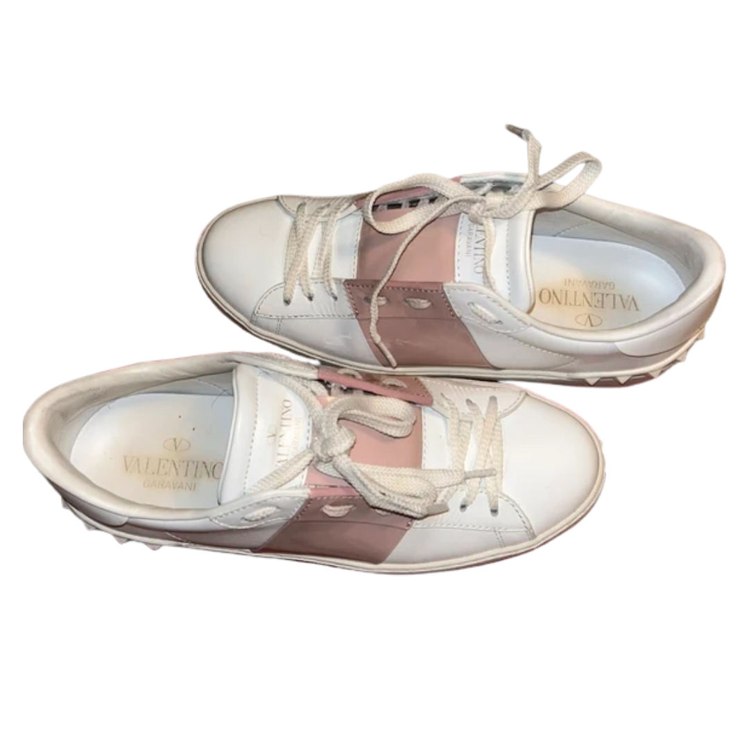 Valentino Garavani Open Sneakers (White Gold) (Women's)