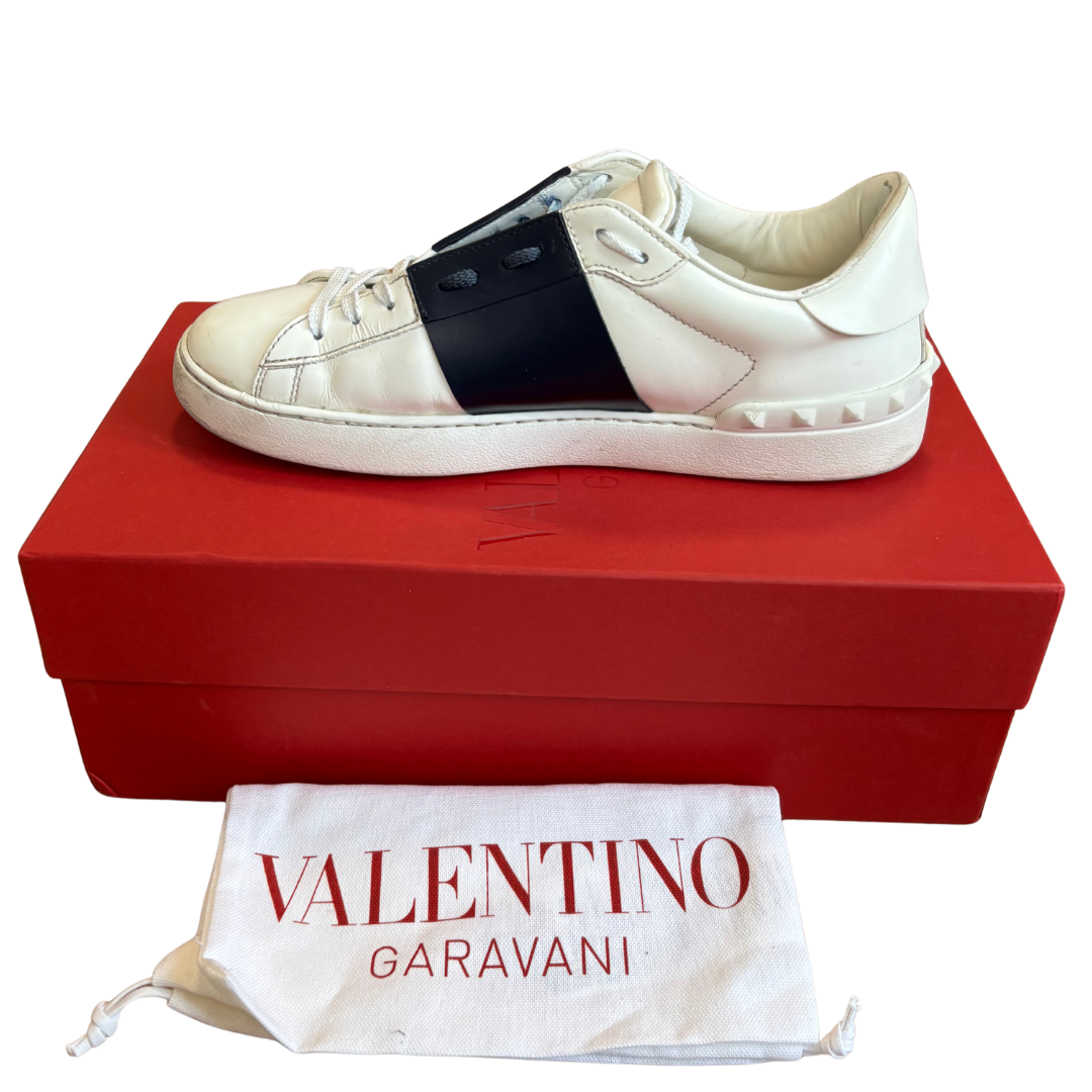 Valentino Garavani Open Sneakers (White Navy)