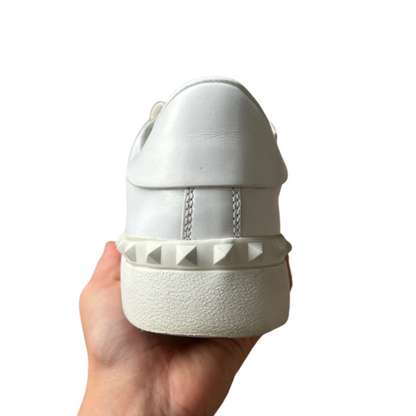Valentino Rockstud Open Sneakers (White Pink)