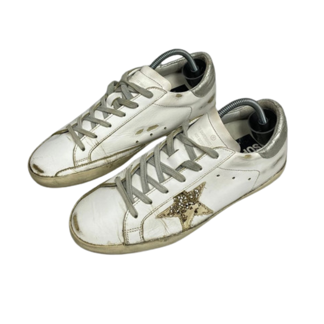 Golden Goose Superstar Sneakers (White Gold) (Women's)