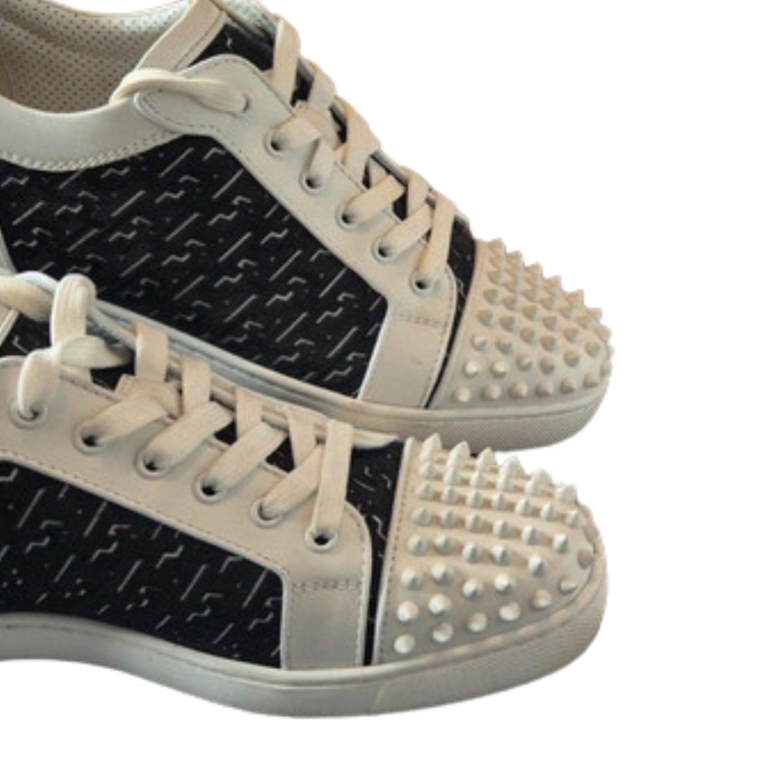 Christian Louboutin Louis Junior Spike Sneakers (White Black)