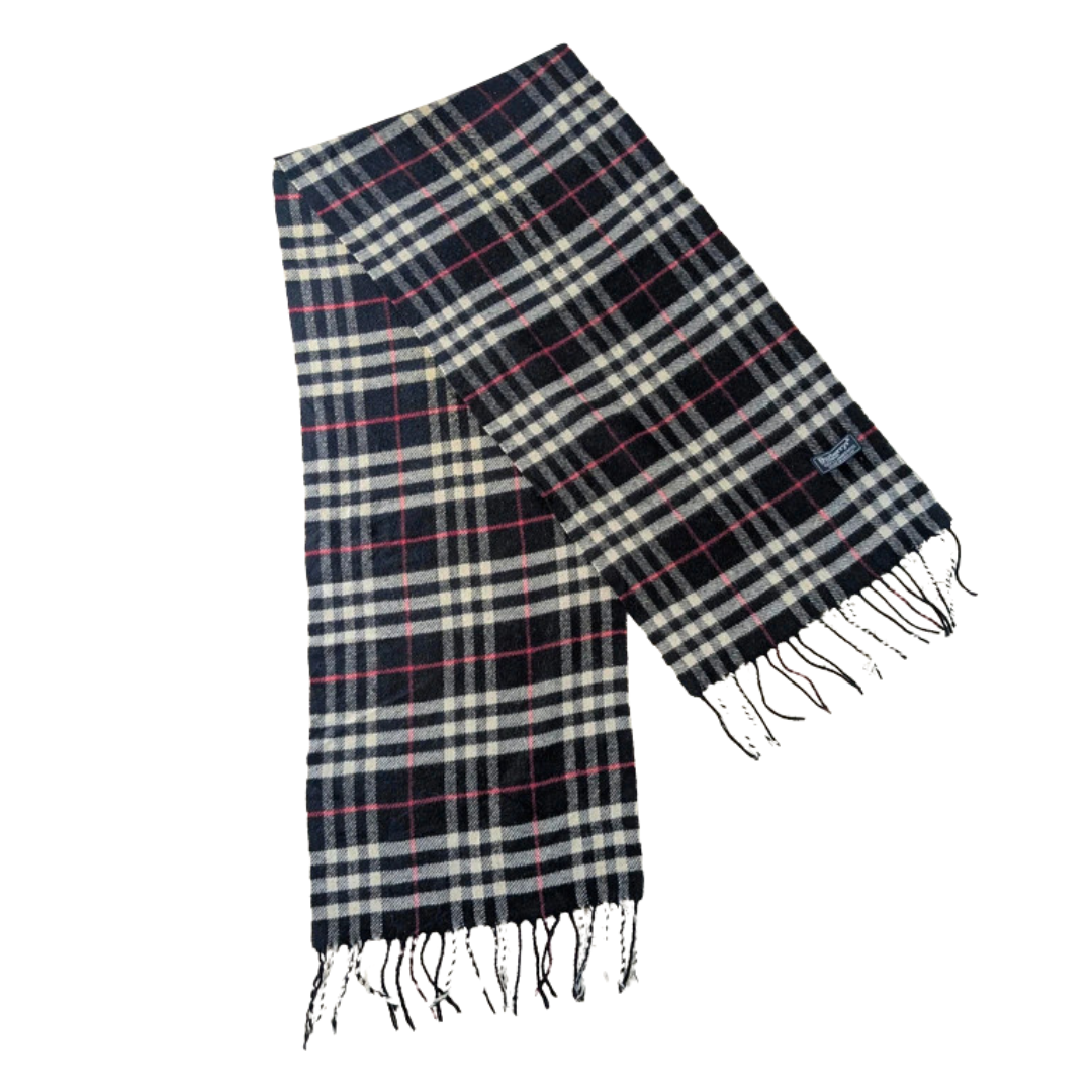 Burberry Scarf (Black) (Vintage)