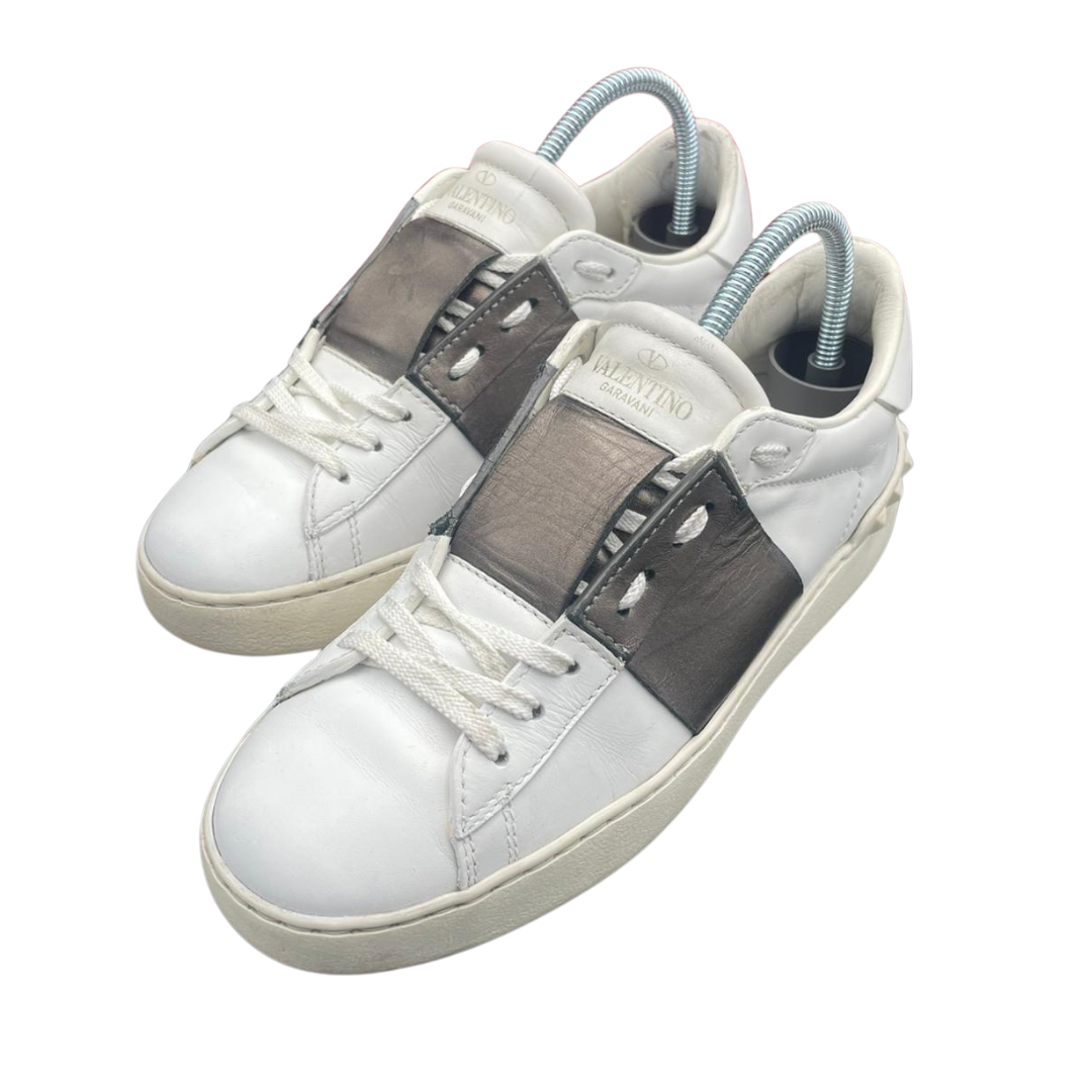 Valentino Garavani Open Sneakers (White Bronze) (Womens)