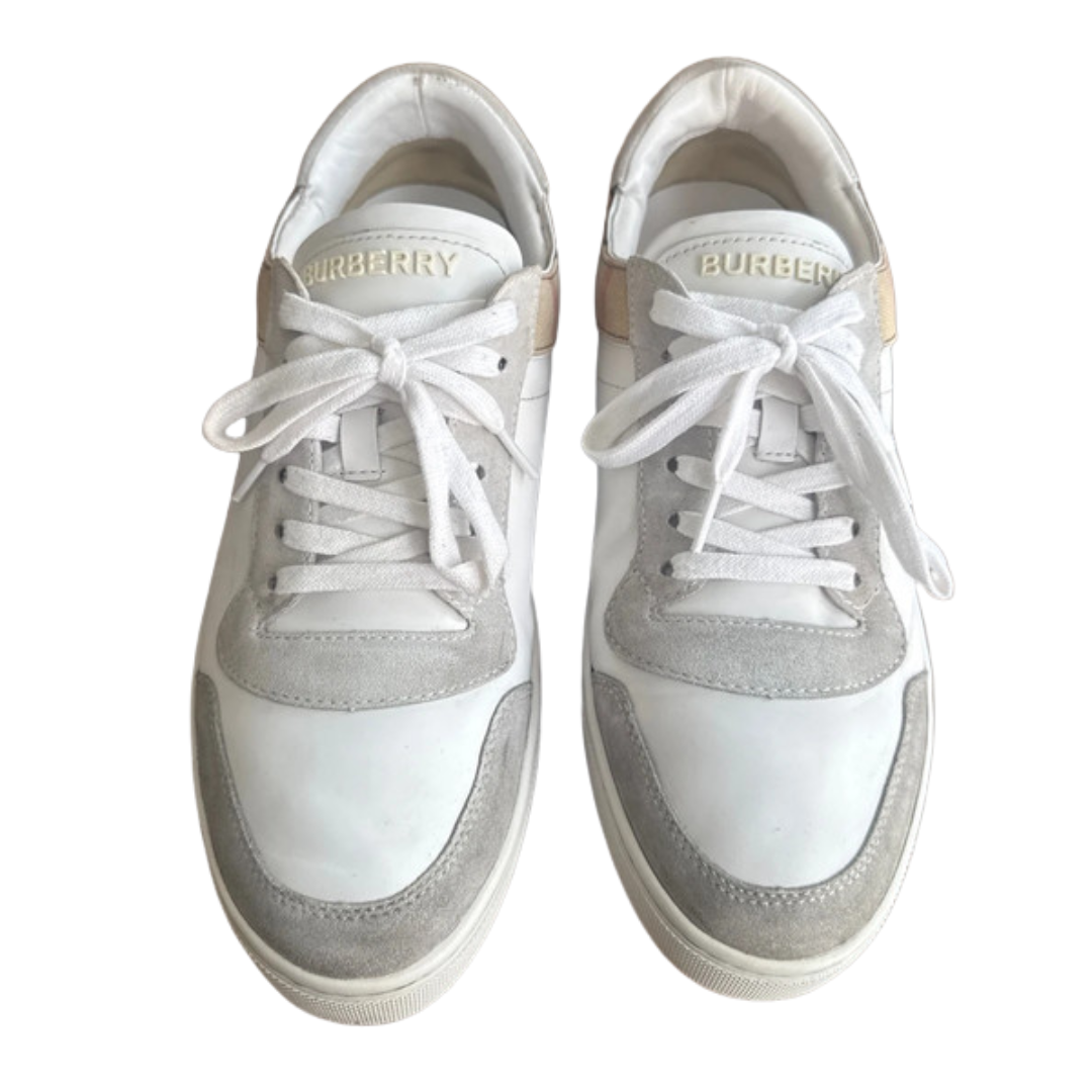 Burberry Checkered Low Sneakers (White)