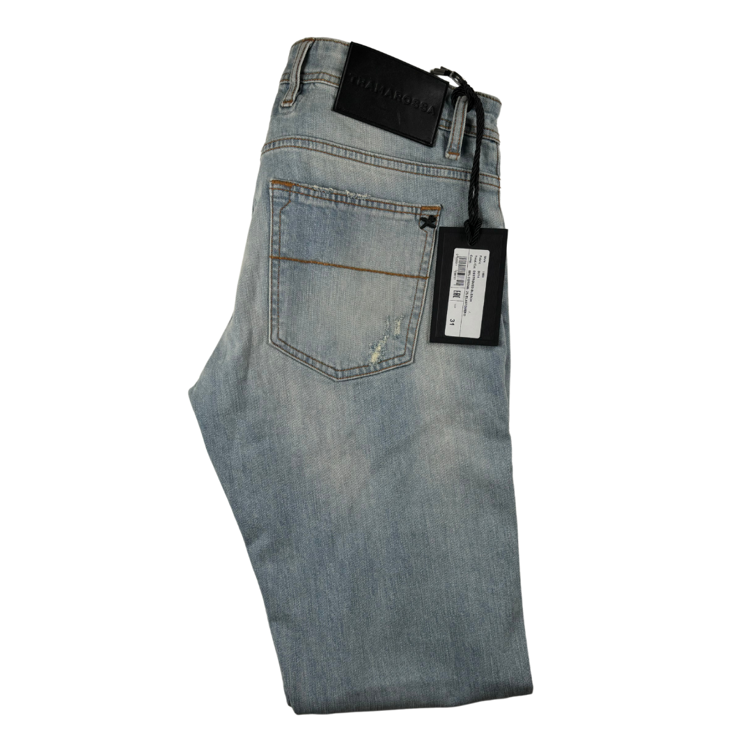Tramarossa Distressed Slim-fit Jeans (Blue) (New)
