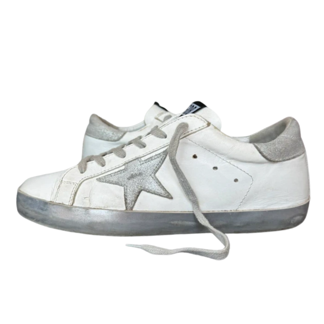 Golden Goose Superstar Sneakers (White &amp; Orange) (New)