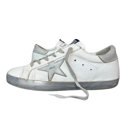 Golden Goose Superstar Sneakers (White &amp; Orange) (New)