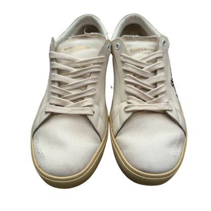 Saint Laurent SL 06 Distressed Sneakers (White)