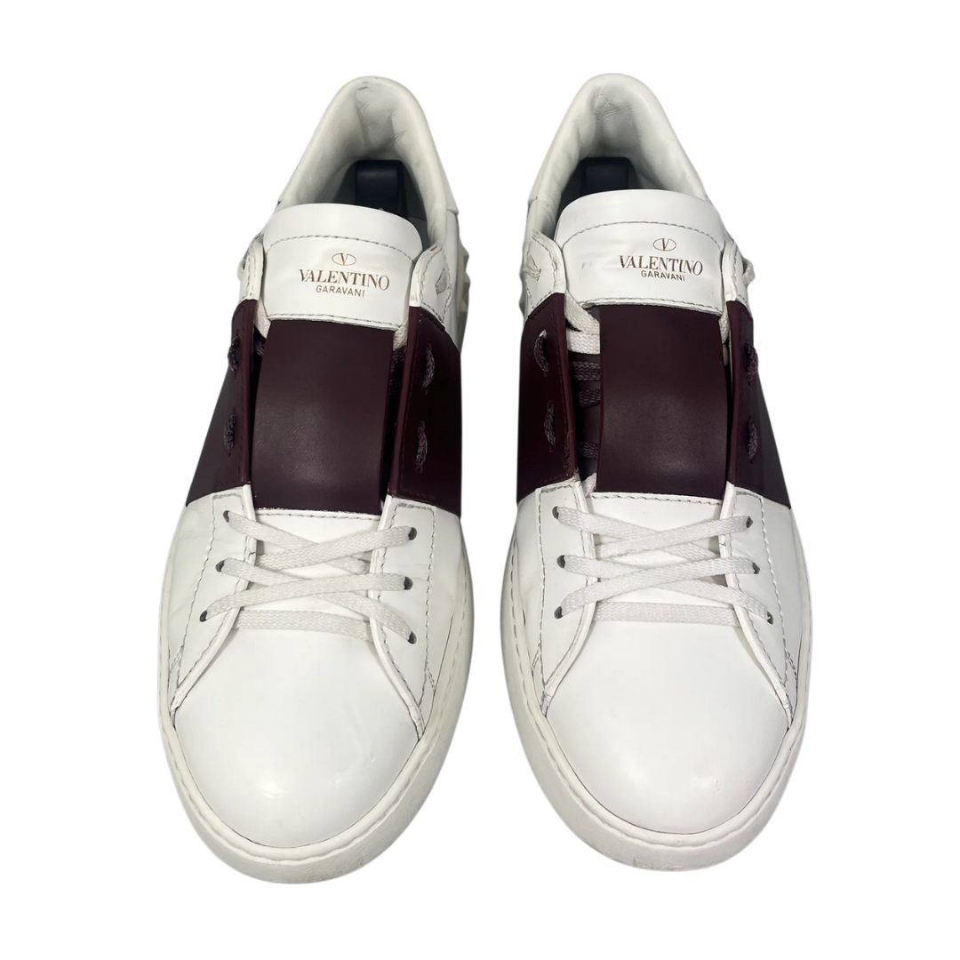 Valentino Garavani Open Sneakers (White Burgundy)