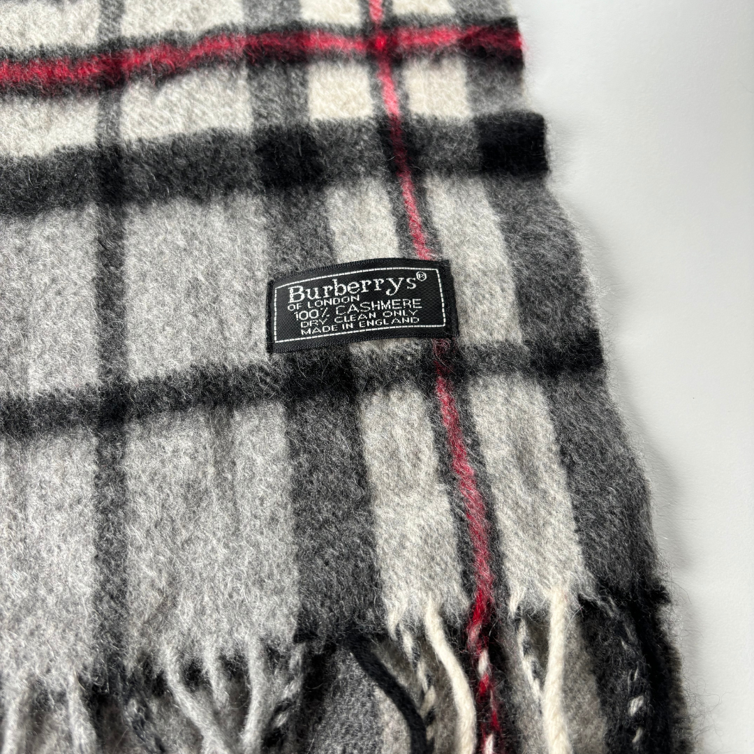 Burberry Scarf (Grey) (Vintage)