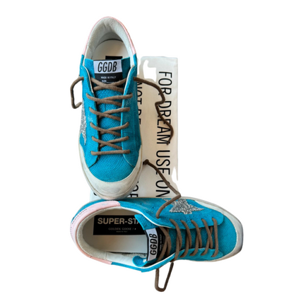Golden Goose Superstar Sneakers (Blue) (Womens)